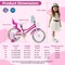 Girls Bike with Basket Doll Seat and Training Wheels Adjustable Pink Bicycle for Kids 3-8